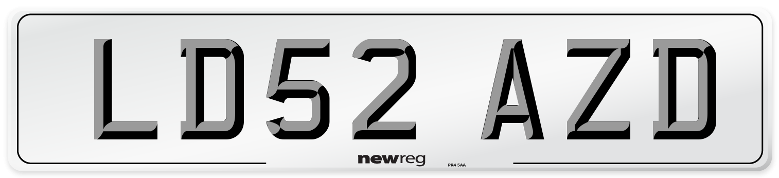 LD52 AZD Number Plate from New Reg